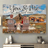 Personalized Back View Couple Sitting Farm Landscape And Horse You & Me We Got This Canvas Printed 22AUG-HQ31