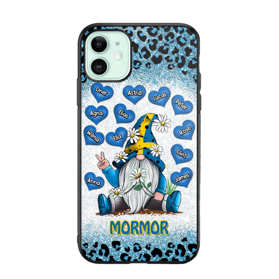 Personalized Grandma Swedish Flag Gnome Art Phone Case Printed 22SEP-DT05