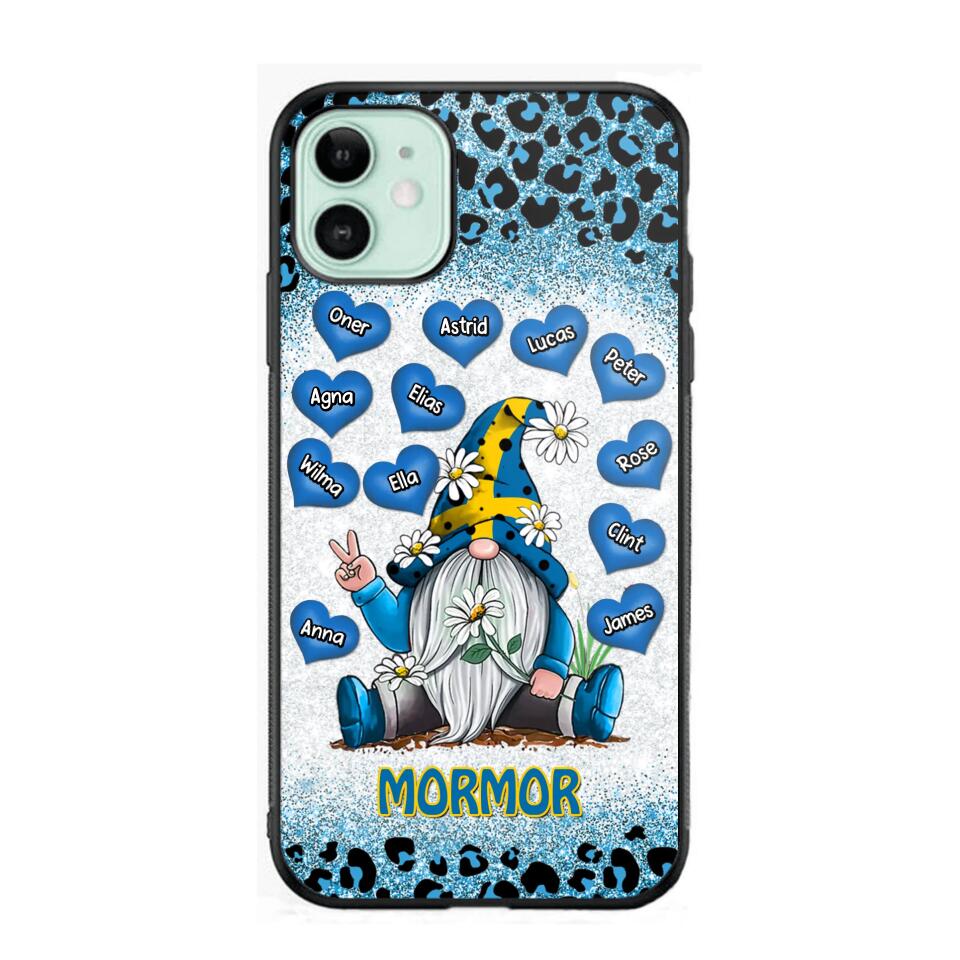 Personalized Grandma Swedish Flag Gnome Art Phone Case Printed 22SEP-DT05