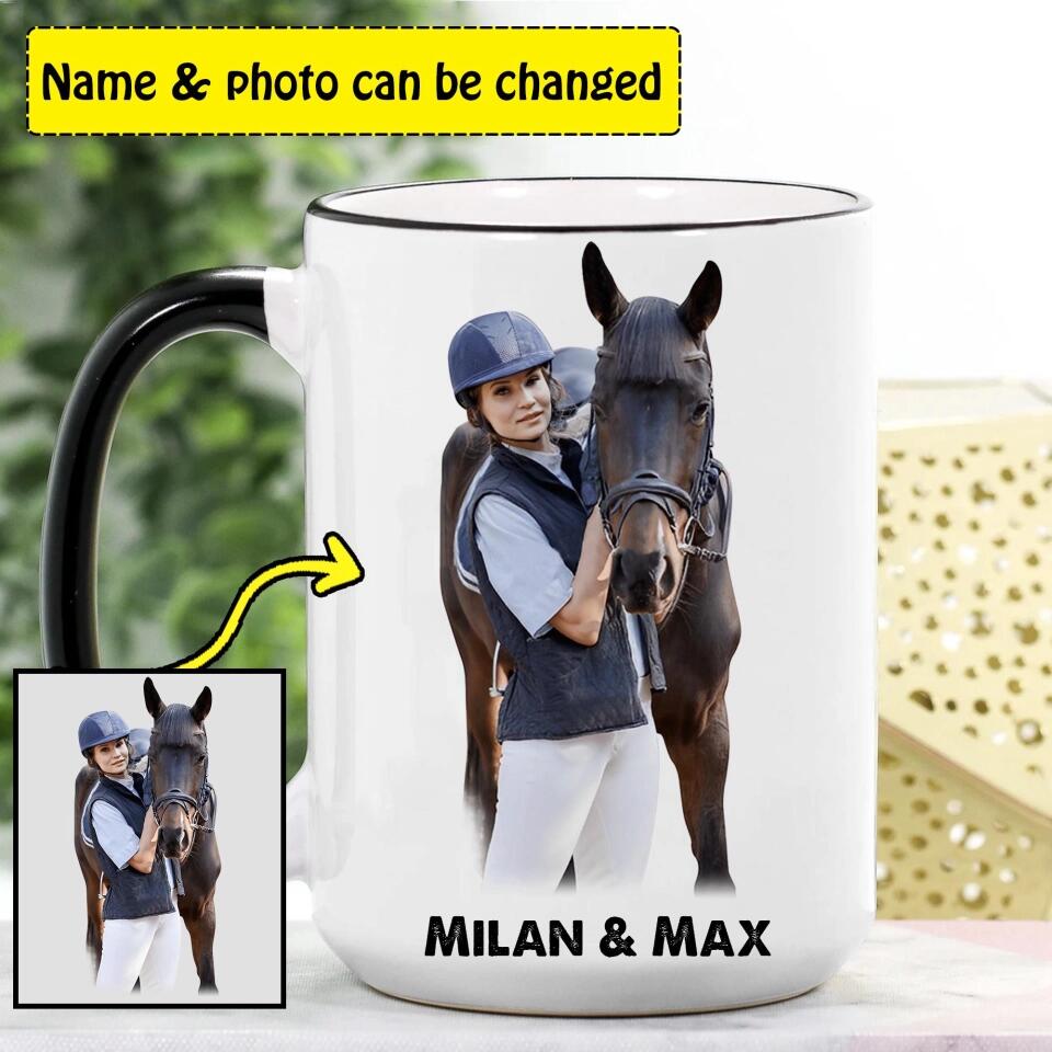 Personalized Image Girl Love Horse Creamic Mug Printed 22SEP-HY05