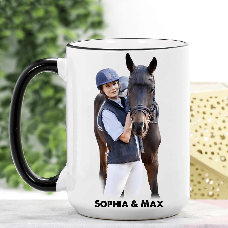 Personalized Image Girl Love Horse Creamic Mug Printed 22SEP-HY05