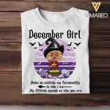 Personalized Witch December Girl Makes No Mistake Halloween Tshirt Printed QTVQ0609