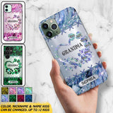 Personalized Grandma Kid Sparkling Heart Phone Case Printed 22SEP-DT07