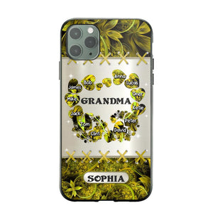 Personalized Grandma Kid Sparkling Heart Phone Case Printed 22SEP-DT07