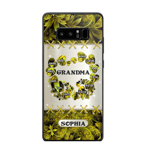 Personalized Grandma Kid Sparkling Heart Phone Case Printed 22SEP-DT07