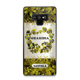 Personalized Grandma Kid Sparkling Heart Phone Case Printed 22SEP-DT07