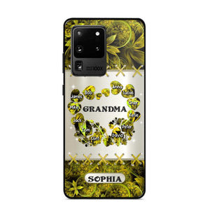 Personalized Grandma Kid Sparkling Heart Phone Case Printed 22SEP-DT07