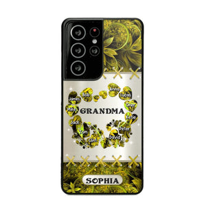 Personalized Grandma Kid Sparkling Heart Phone Case Printed 22SEP-DT07