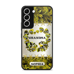 Personalized Grandma Kid Sparkling Heart Phone Case Printed 22SEP-DT07