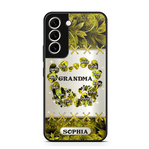 Personalized Grandma Kid Sparkling Heart Phone Case Printed 22SEP-DT07