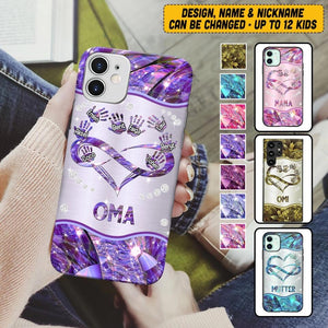 Personalized German Grandma Kid Sparkling Heart Phone Case Printed 22SEP-HQ07