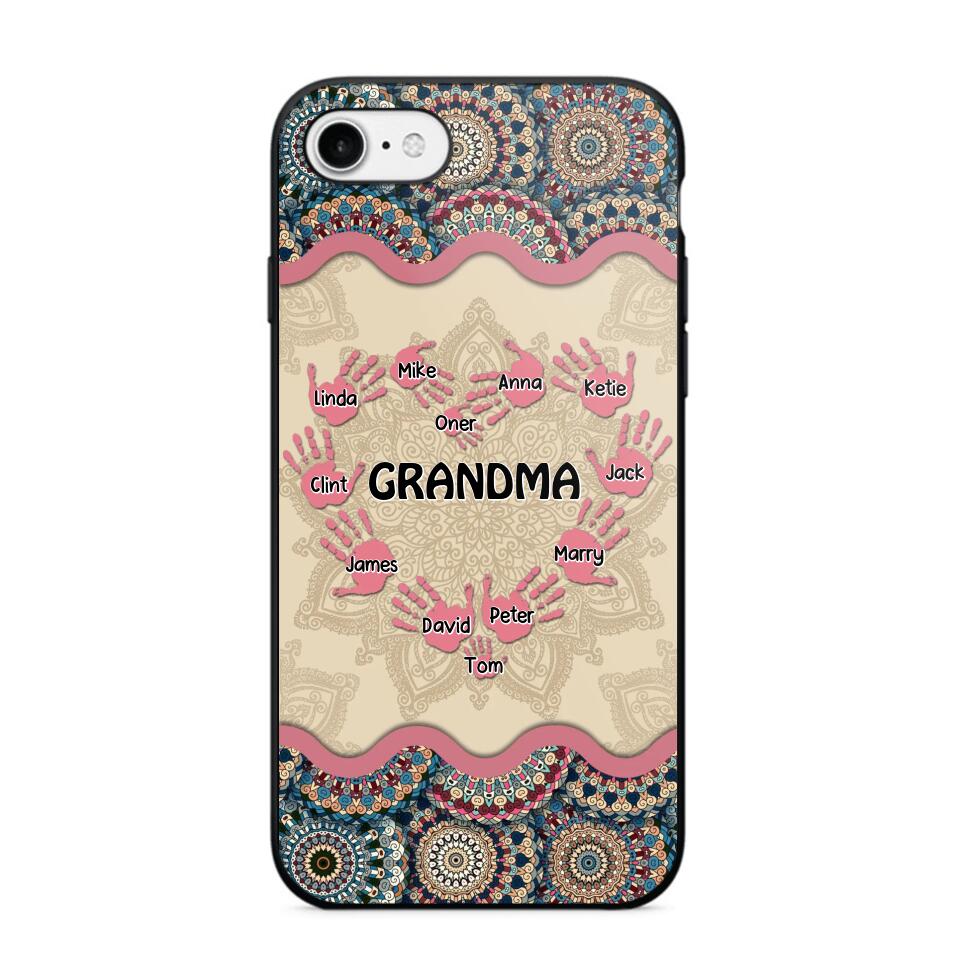 Personalized Grandma Kid Sparkling Heart Phone Case Printed 22SEP-HY07