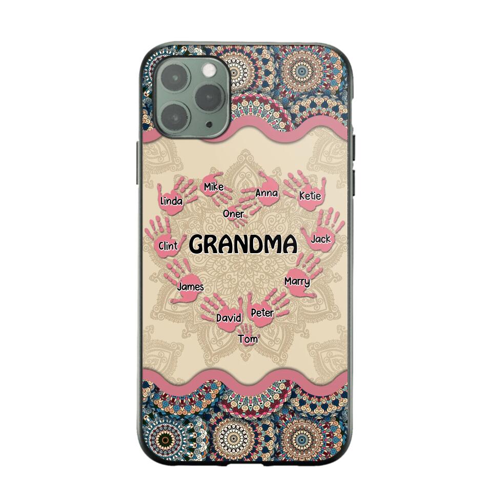 Personalized Grandma Kid Sparkling Heart Phone Case Printed 22SEP-HY07