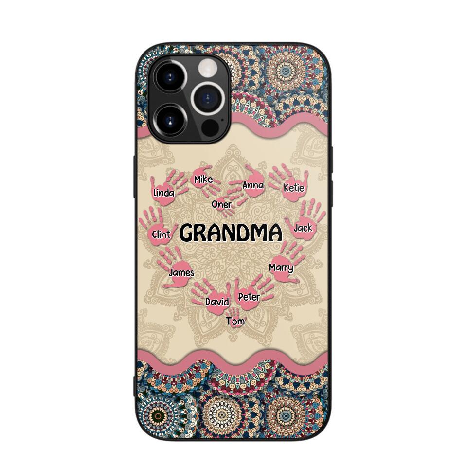 Personalized Grandma Kid Sparkling Heart Phone Case Printed 22SEP-HY07