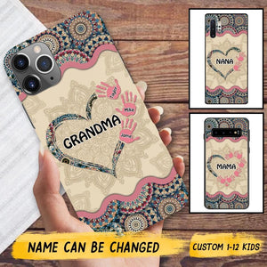 Personalized Grandma Kid Sparkling Heart Phone Case Printed 22SEP-HY07