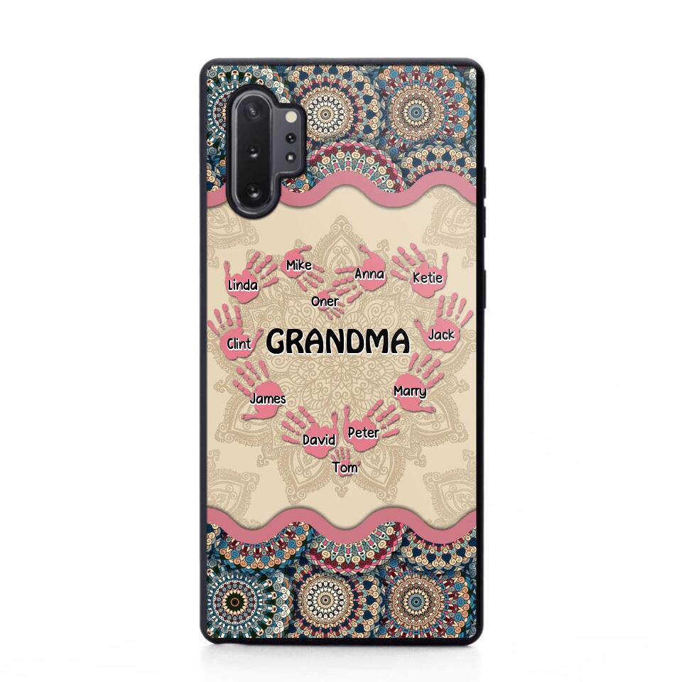 Personalized Grandma Kid Sparkling Heart Phone Case Printed 22SEP-HY07