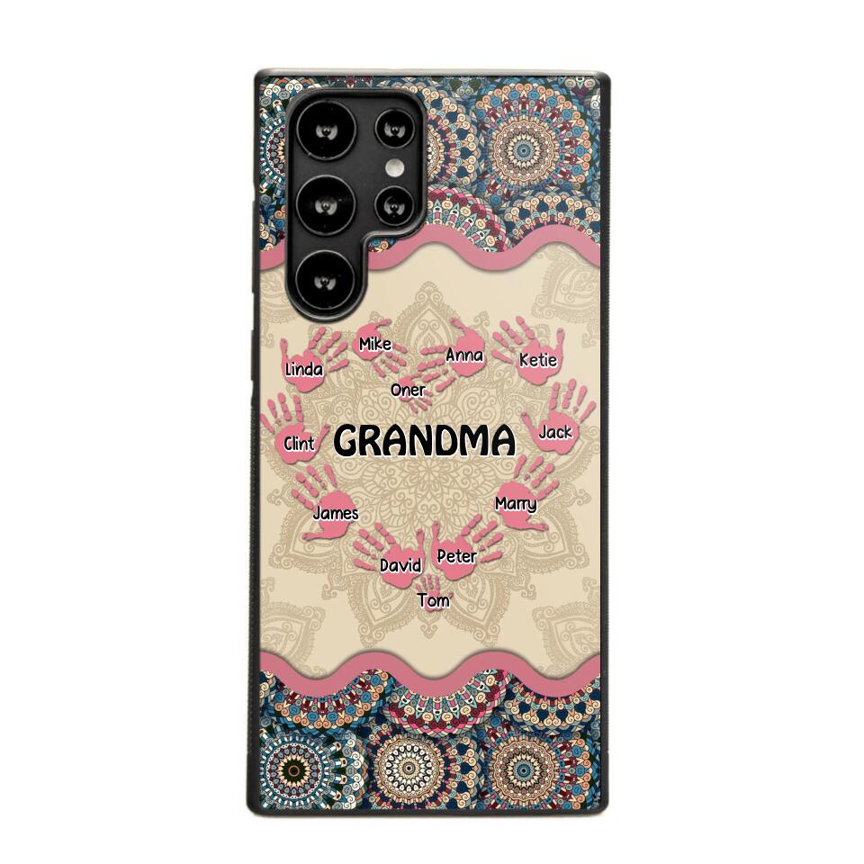 Personalized Grandma Kid Sparkling Heart Phone Case Printed 22SEP-HY07