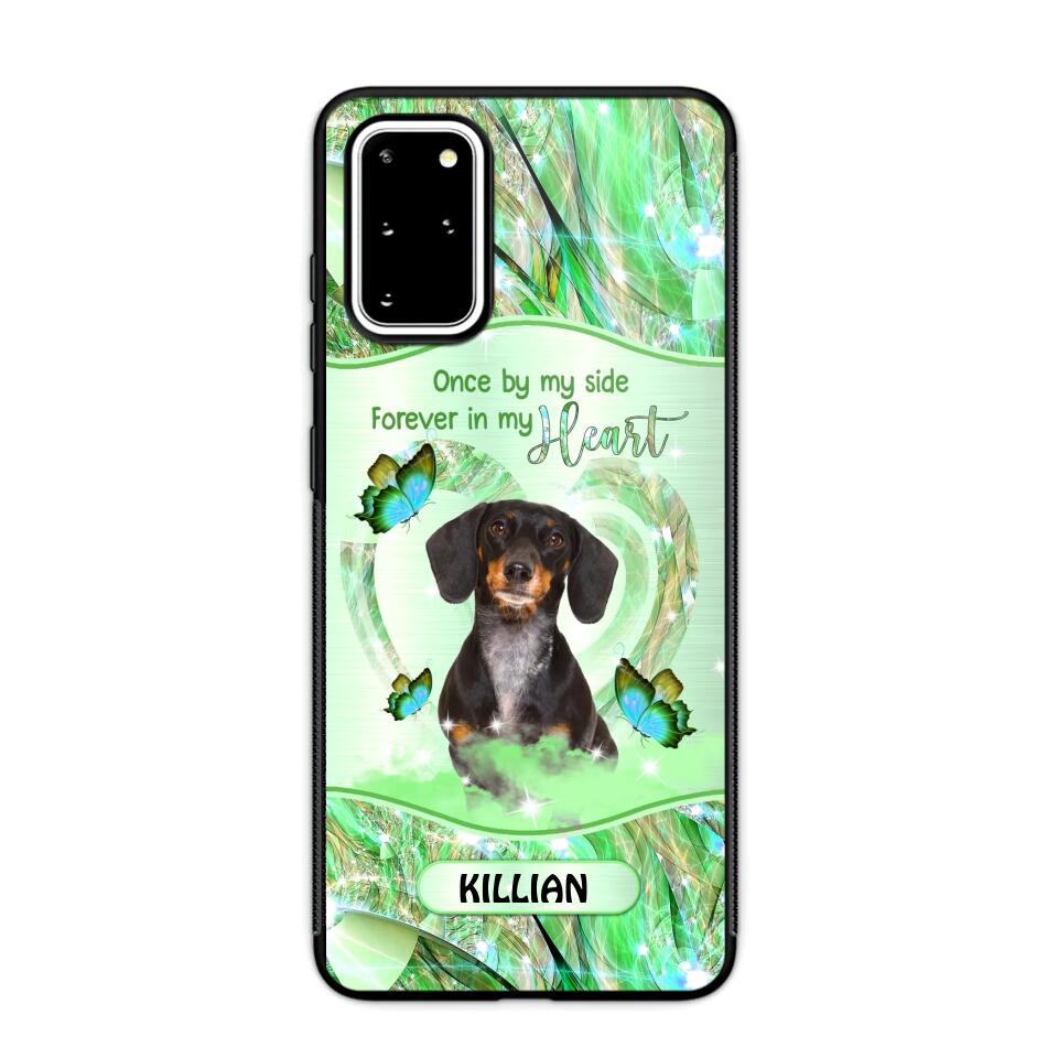 Personalized Once By My Side, Forever In My Heart Sparkling Heart Upload Photo Phone Case Printed NQDT0809