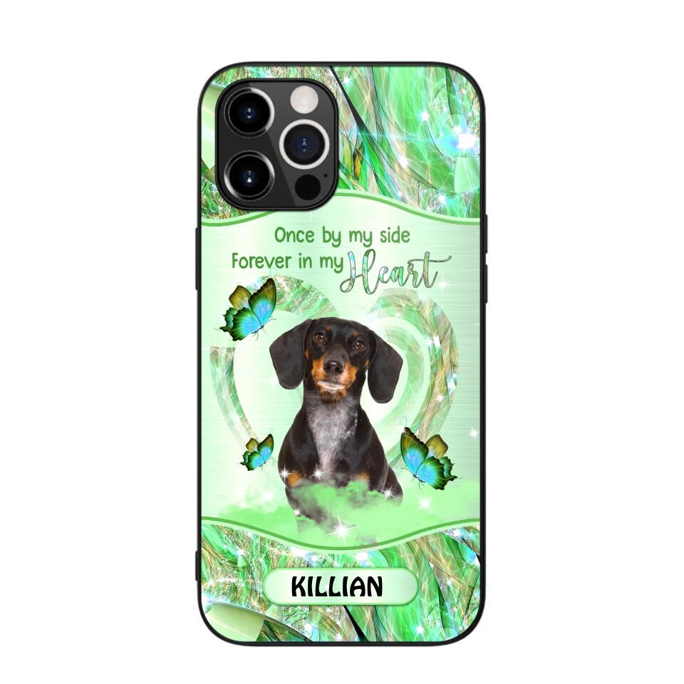 Personalized Once By My Side, Forever In My Heart Sparkling Heart Upload Photo Phone Case Printed NQDT0809