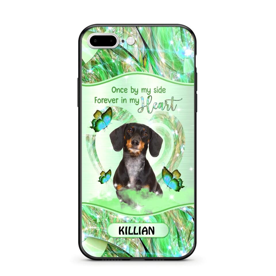 Personalized Once By My Side, Forever In My Heart Sparkling Heart Upload Photo Phone Case Printed NQDT0809