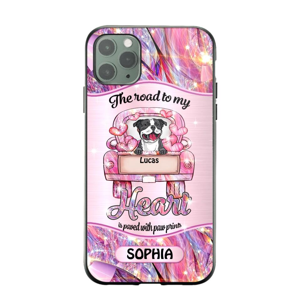 Personalized Dog Lover Sparkling Heart Phone Case Printed 22SEP-DT08