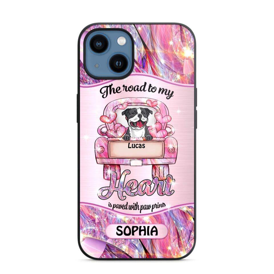 Personalized Dog Lover Sparkling Heart Phone Case Printed 22SEP-DT08