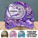 Personalized Grandma Kid Heart Colorful Sparkling 3D Cap Printed 22SEP-HQ08