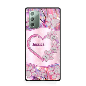 Personalized Sparkling Heart Dogs Paw Phone Case Printed NQVQ0809