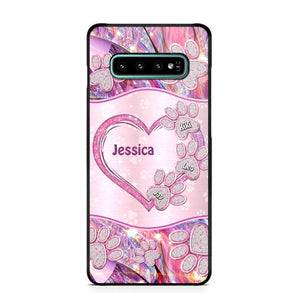 Personalized Sparkling Heart Dogs Paw Phone Case Printed NQVQ0809