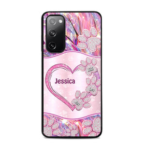 Personalized Sparkling Heart Dogs Paw Phone Case Printed NQVQ0809