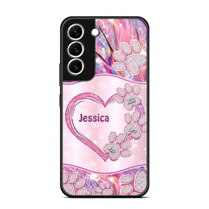 Personalized Sparkling Heart Dogs Paw Phone Case Printed NQVQ0809