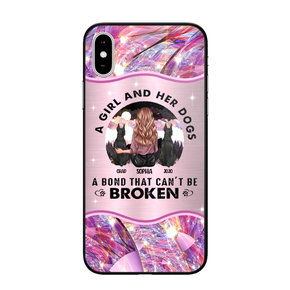 Personalized A Girl And Her Dogs A Bond That Can't Be Broken Phone Case Printed NQVQ0809