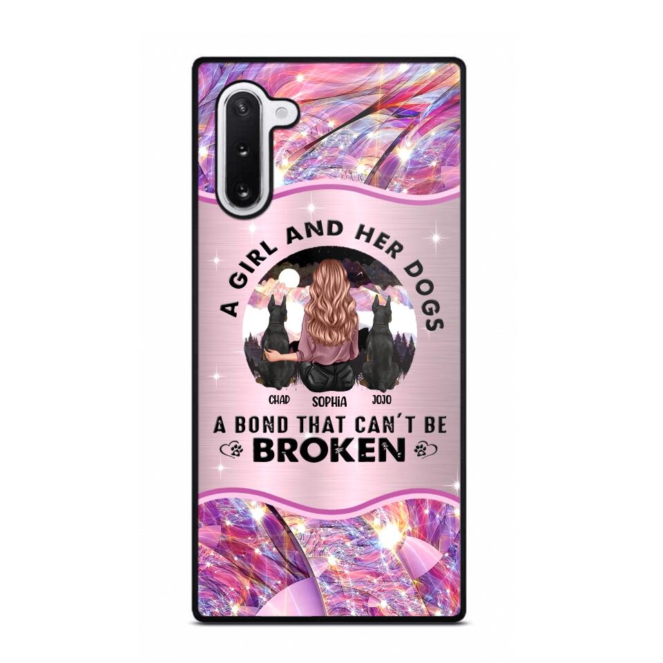 Personalized A Girl And Her Dogs A Bond That Can't Be Broken Phone Case Printed NQVQ0809