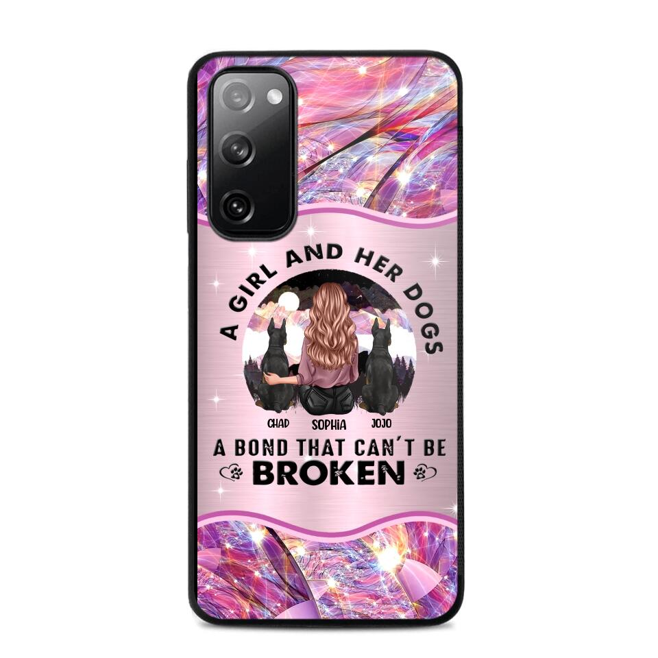 Personalized A Girl And Her Dogs A Bond That Can't Be Broken Phone Case Printed NQVQ0809