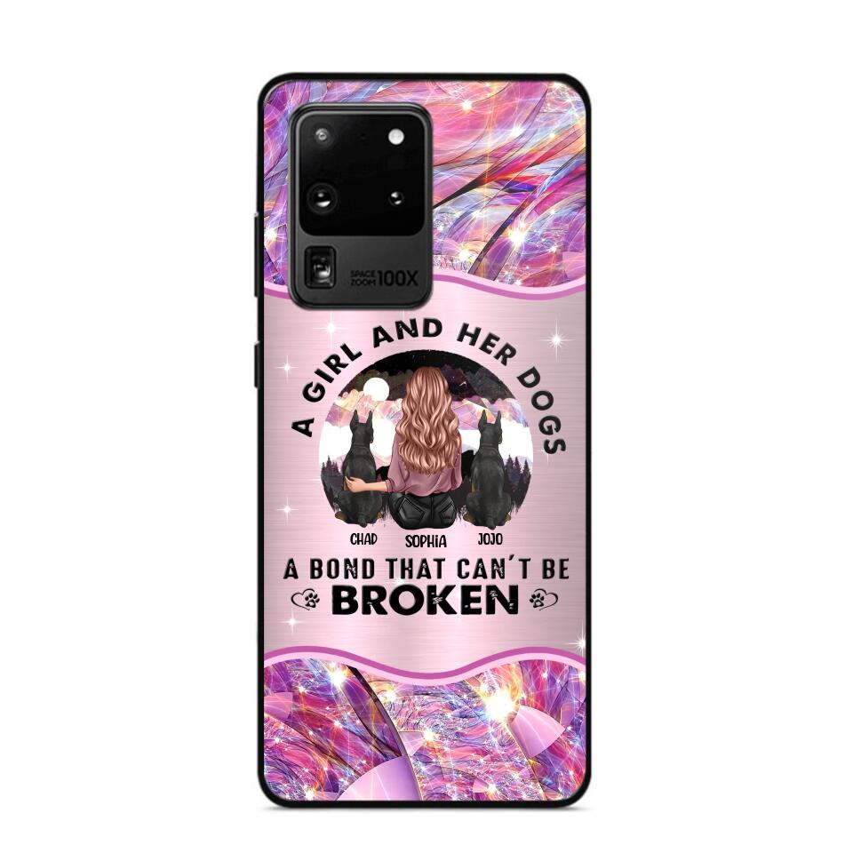 Personalized A Girl And Her Dogs A Bond That Can't Be Broken Phone Case Printed NQVQ0809