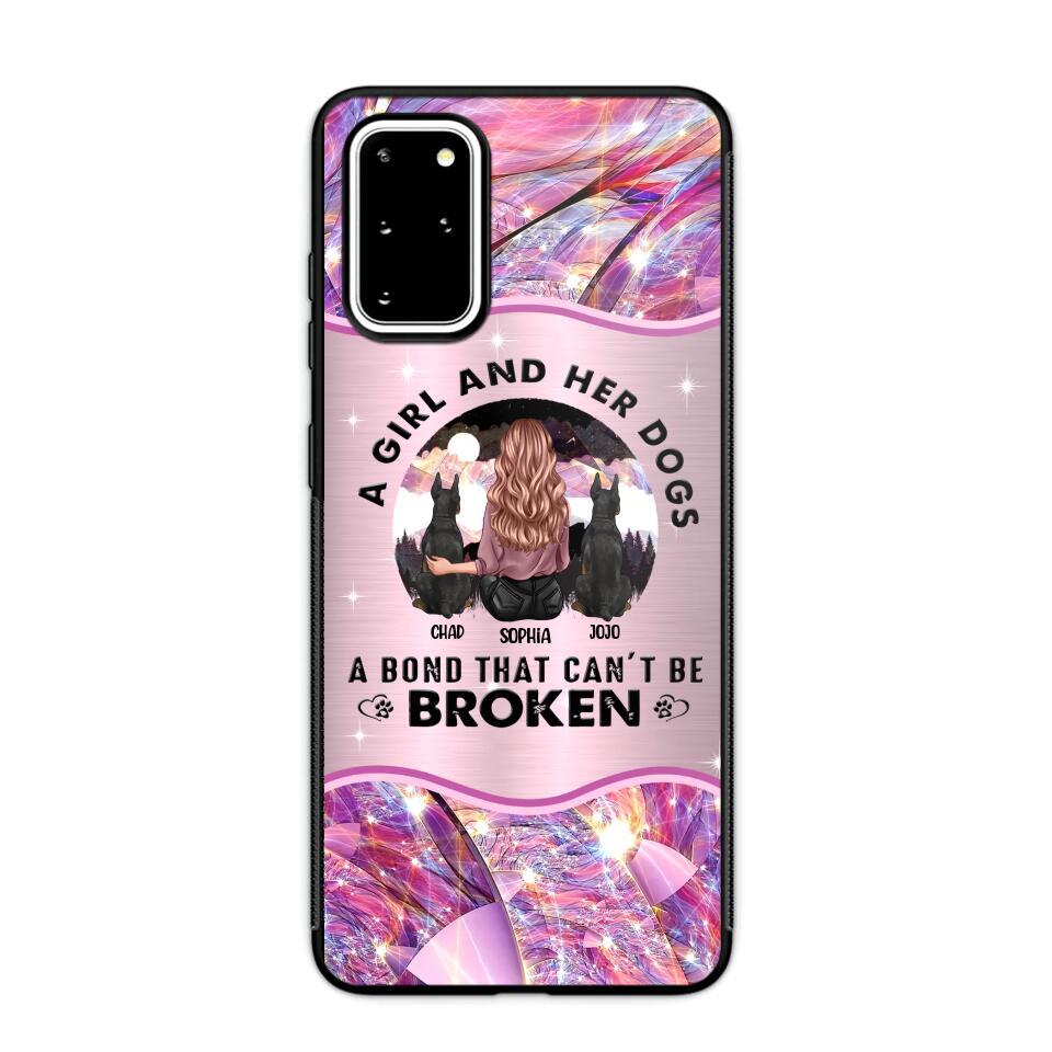 Personalized A Girl And Her Dogs A Bond That Can't Be Broken Phone Case Printed NQVQ0809