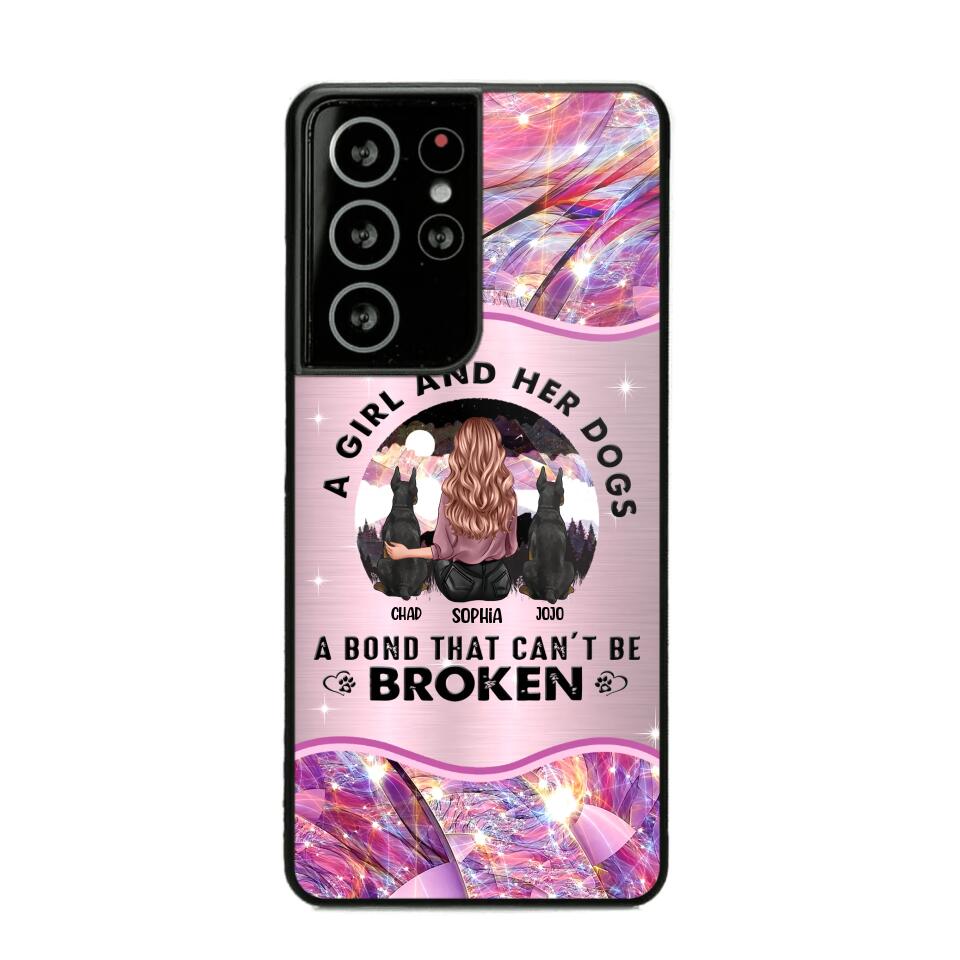 Personalized A Girl And Her Dogs A Bond That Can't Be Broken Phone Case Printed NQVQ0809