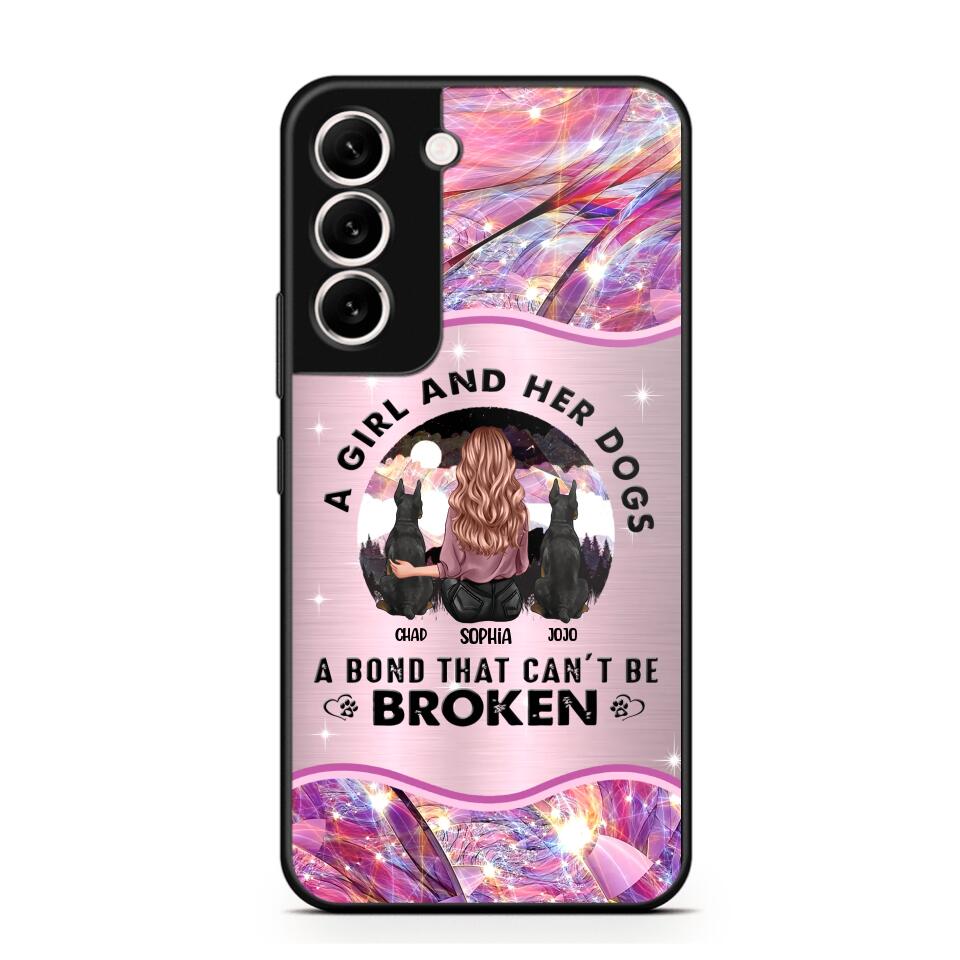 Personalized A Girl And Her Dogs A Bond That Can't Be Broken Phone Case Printed NQVQ0809