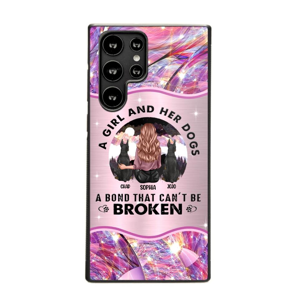 Personalized A Girl And Her Dogs A Bond That Can't Be Broken Phone Case Printed NQVQ0809