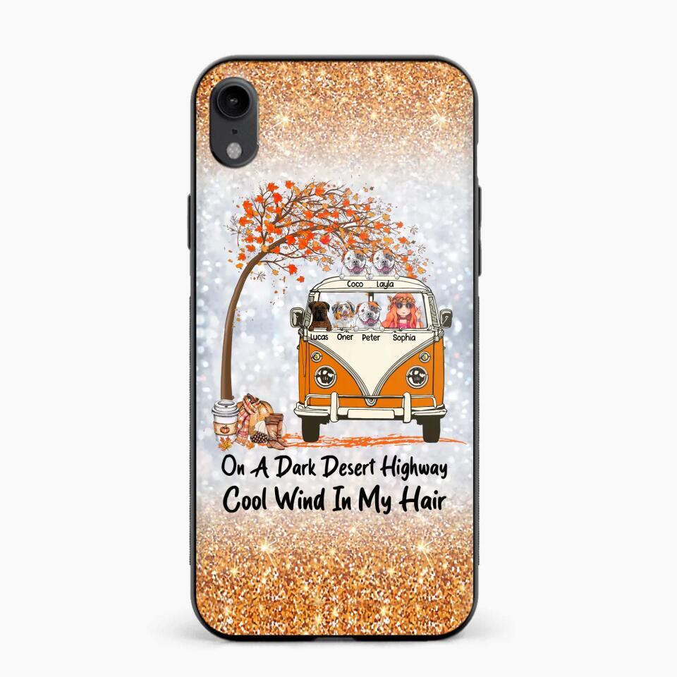 Personalized On A Dark Desert Highway Cool Wind In My Hair Dog Hippie Fall Phonecase Printed QTDT0909