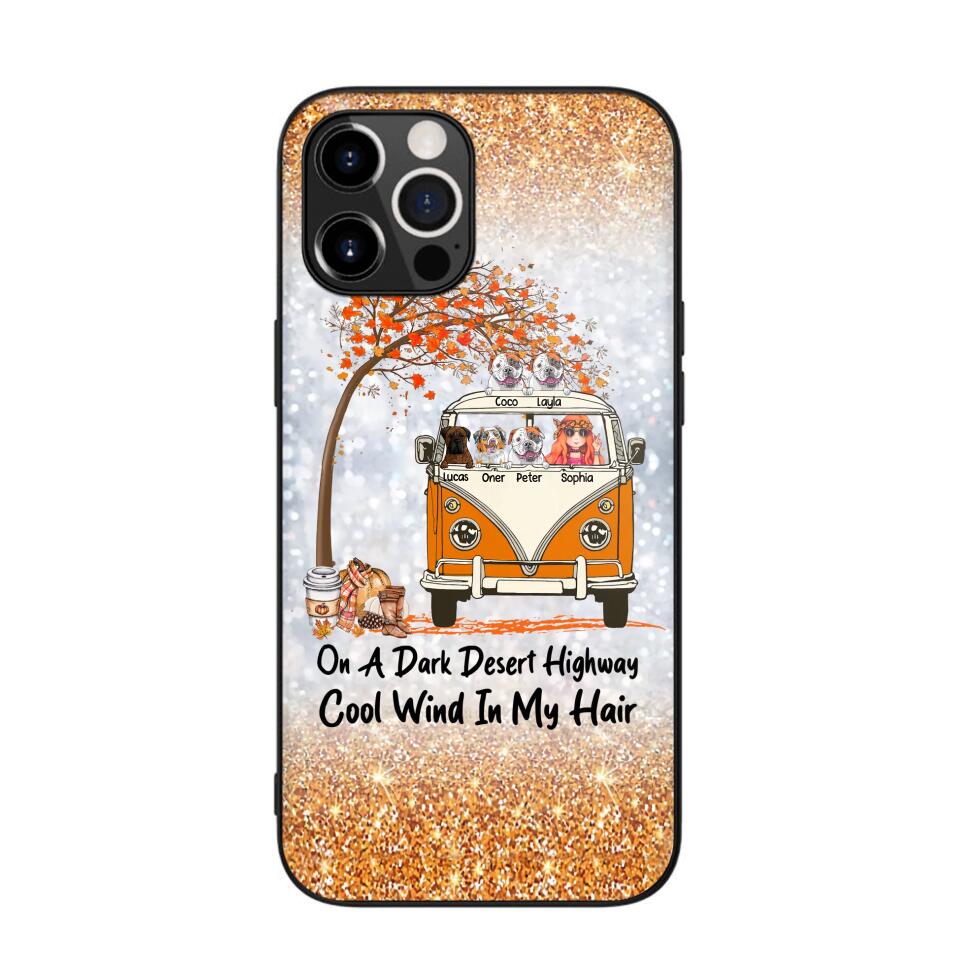 Personalized On A Dark Desert Highway Cool Wind In My Hair Dog Hippie Fall Phonecase Printed QTDT0909