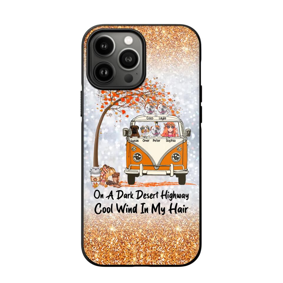 Personalized On A Dark Desert Highway Cool Wind In My Hair Dog Hippie Fall Phonecase Printed QTDT0909