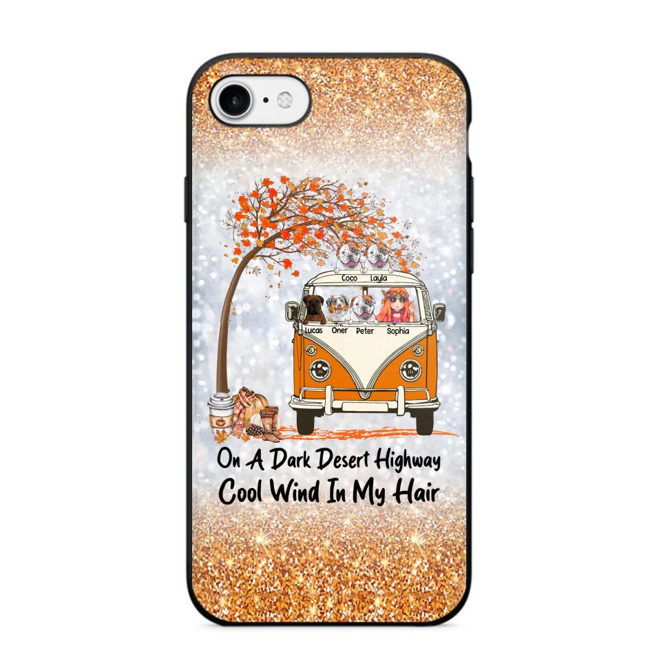 Personalized On A Dark Desert Highway Cool Wind In My Hair Dog Hippie Fall Phonecase Printed QTDT0909