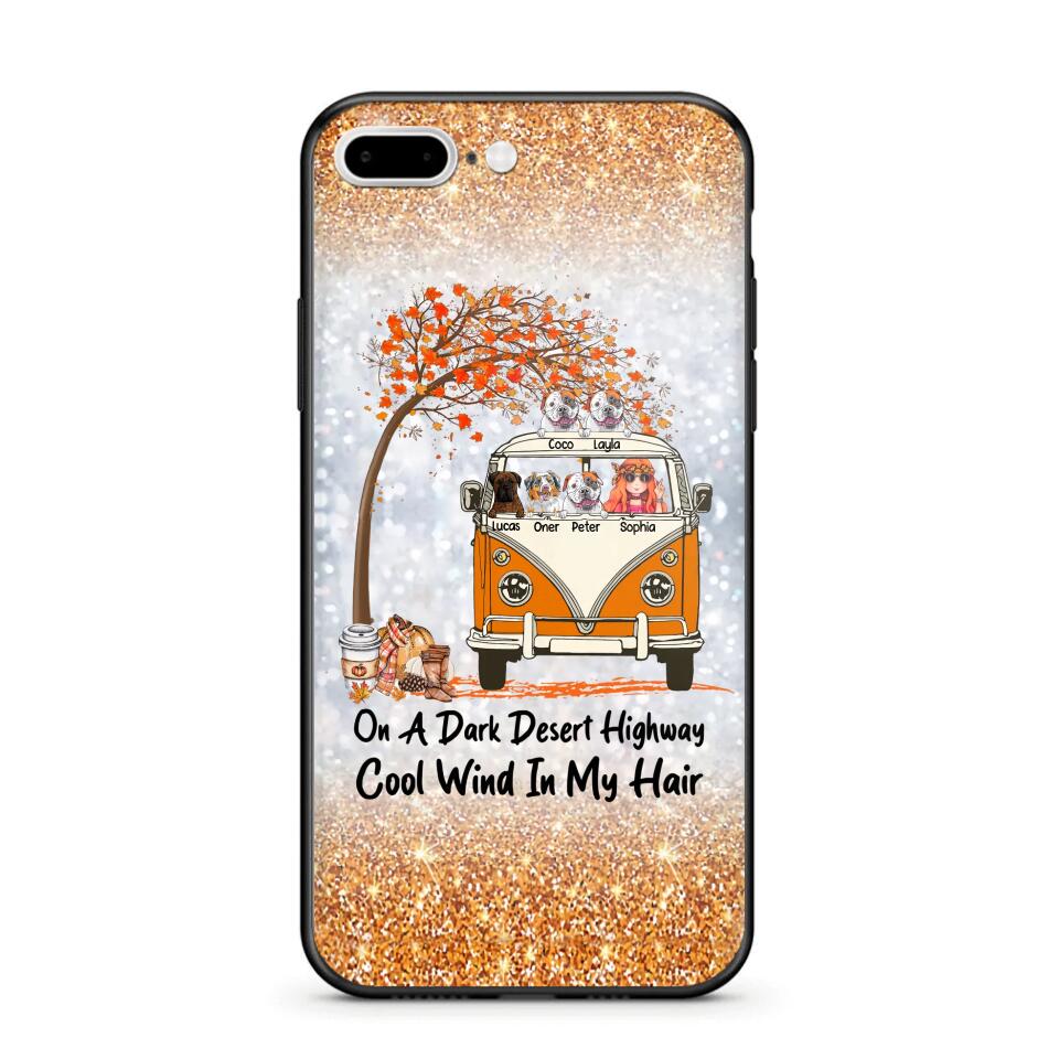 Personalized On A Dark Desert Highway Cool Wind In My Hair Dog Hippie Fall Phonecase Printed QTDT0909