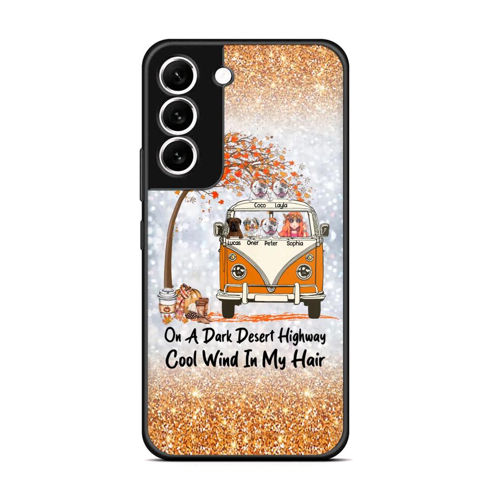 Personalized On A Dark Desert Highway Cool Wind In My Hair Dog Hippie Fall Phonecase Printed QTDT0909