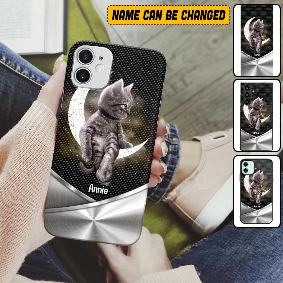 Personalized Little Cat Sit On The Moon Phone Case Printed NQVQ0909