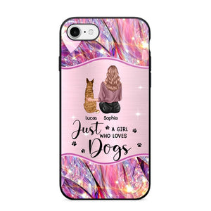 Personalized Just A Girl Who Loves Dogs Sparkling Phone Case Printed 22SEP-HY09