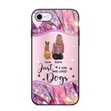 Personalized Just A Girl Who Loves Dogs Sparkling Phone Case Printed 22SEP-HY09