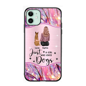 Personalized Just A Girl Who Loves Dogs Sparkling Phone Case Printed 22SEP-HY09