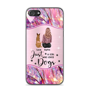 Personalized Just A Girl Who Loves Dogs Sparkling Phone Case Printed 22SEP-HY09